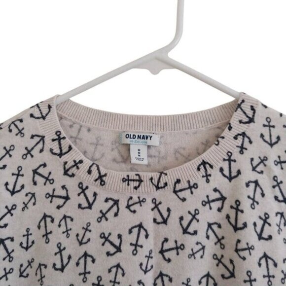 Old Navy Sweater Bundle Size Medium Excellent Condition Anchor Print Cotton Top - Picture 4 of 12